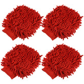 Kuber Industries Gloves | Microfiber Cleaning Gloves | Chenille Mitts for Kitchen | 50 GSM Hand Duster for Kitchen | Hand Gloves For Car | Duster for Glass | Pack of 4 | Red